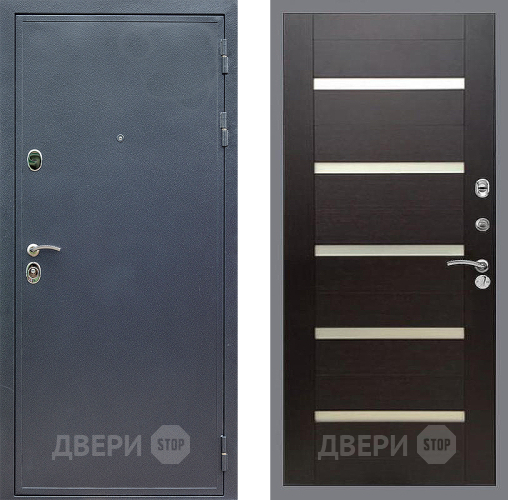 Входная металлическая Дверь Стоп СИЛЬВЕР СБ-14 венге поперечный