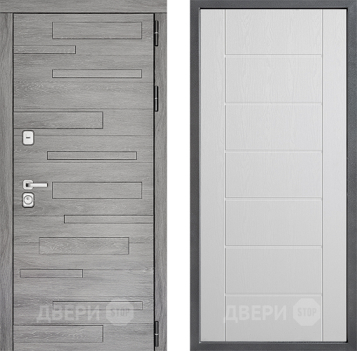 Входная металлическая Дверь Дверной континент ДК-10 ФЛ-Лайн Белое дерево