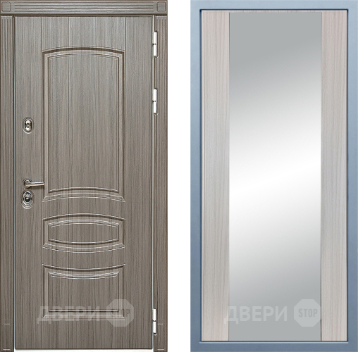 Входная металлическая Дверь Дива МД-42 Д-15 Зеркало Сандал белый