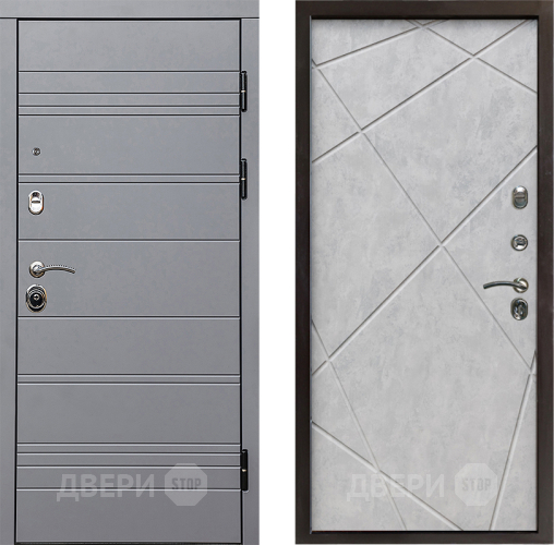 Входная металлическая Дверь Престиж Линия Грэй Лучи Бетон светлый
