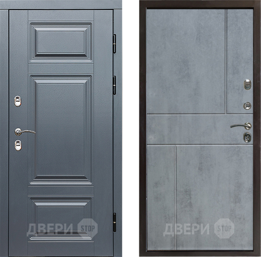 Входная металлическая Дверь Престиж TERMO с терморазрывом Премиум Грэй Горизонт Бетон темный