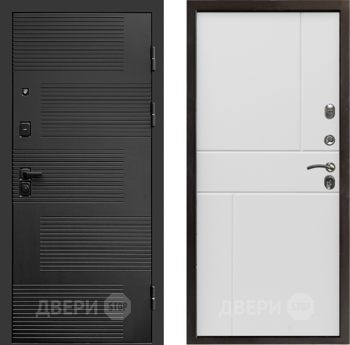 Входная металлическая Дверь Престиж Favorit Горизонт Бетон белый