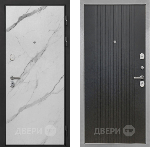 Входная металлическая Дверь Интекрон (INTECRON) Гектор Мрамор Арктик ФЛ-295 Лофт черный