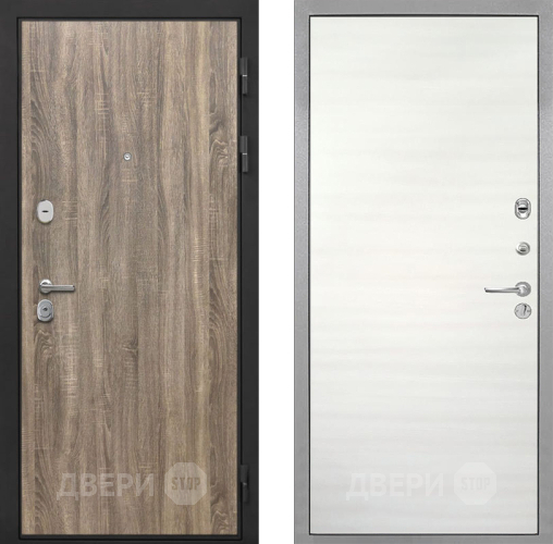 Входная металлическая Дверь Интекрон (INTECRON) Гектор Дуб Турин Гладкая Дуб сильвер поперечный