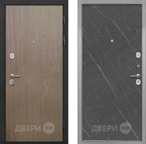 Входная металлическая Дверь Интекрон (INTECRON) Гектор Венге Коричневый Гладкая Гранит лава оникс