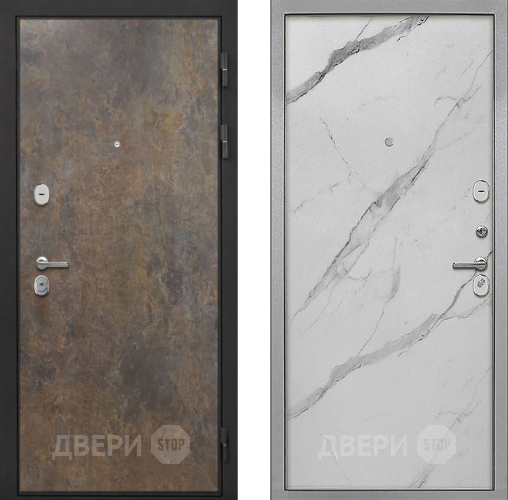 Входная металлическая Дверь Интекрон (INTECRON) Гектор Гранж Гладкая Мрамор натуральный арктик