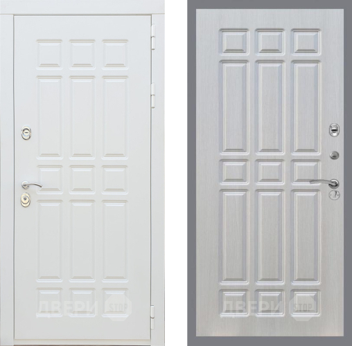 Входная металлическая Дверь Рекс (REX) 8 Силк Сноу FL-33 Лиственница беж