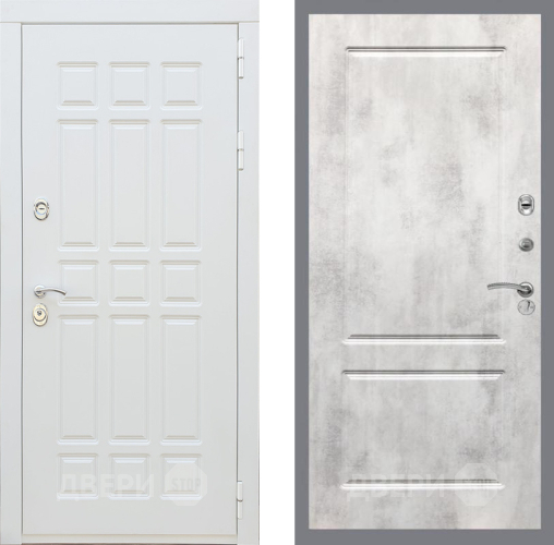 Входная металлическая Дверь Рекс (REX) 8 Силк Сноу FL-117 Бетон светлый