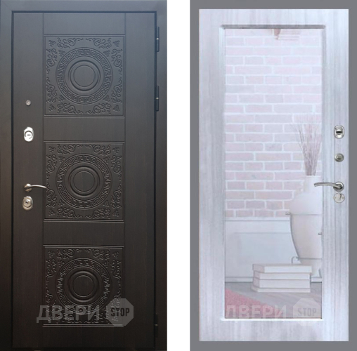 Входная металлическая Дверь Рекс (REX) 10 Зеркало Пастораль Сандал белый