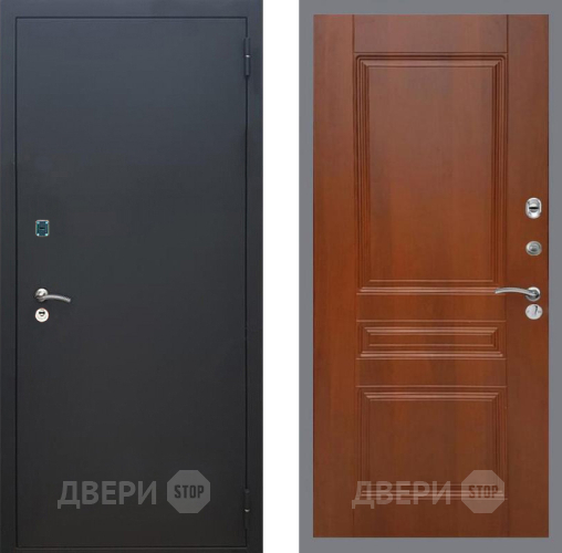 Входная металлическая Дверь Рекс (REX) 1A Черный Муар FL-243 Итальянский орех
