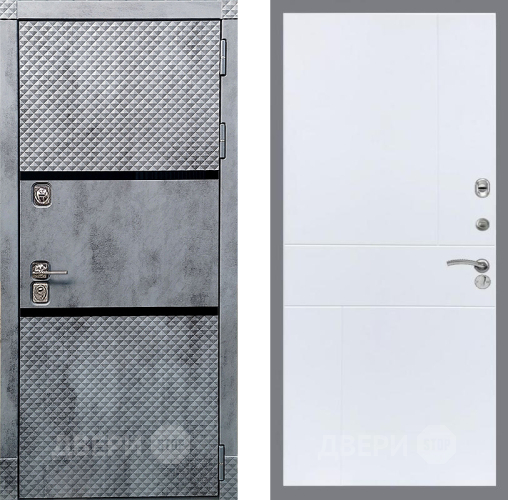 Входная металлическая Дверь Рекс (REX) 15 Бетон Темный FL-290 Силк Сноу