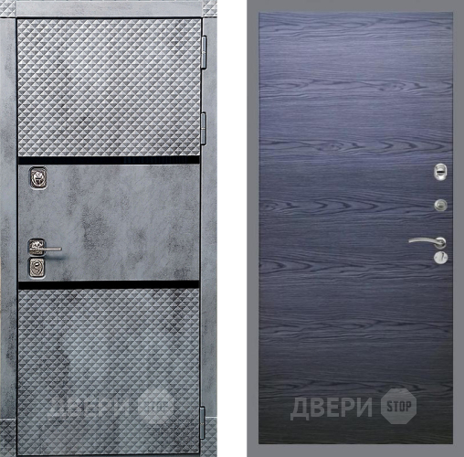 Входная металлическая Дверь Рекс (REX) 15 Бетон Темный GL Дуб тангенальный черный