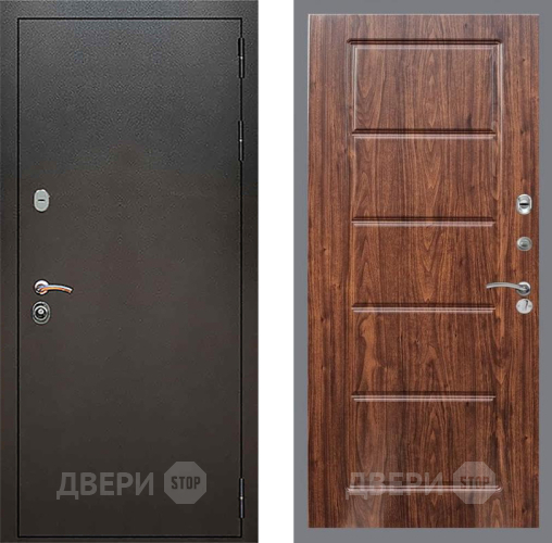 Входная металлическая Дверь Рекс (REX) 5 Серебро Антик FL-39 орех тисненый