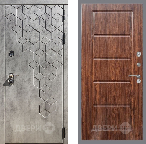 Входная металлическая Дверь Рекс (REX) 23 FL-39 орех тисненый