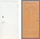 Входная металлическая Дверь Рекс (REX) 1А Белая шагрень FL-58 Дуб